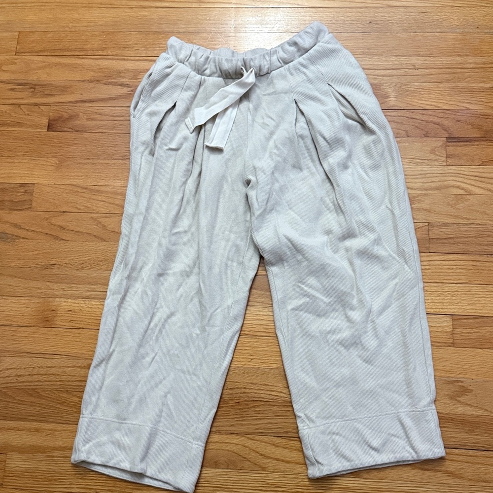 Free People‎ FP Beach  knit ribbed wide leg crop pants cozy Size S